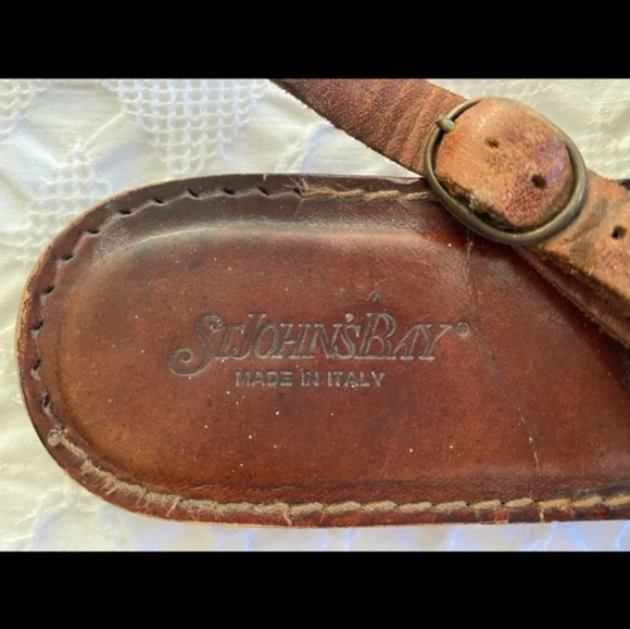 Vintage St. John's Bay Brown Leather Sandals - Picture 3 of 3